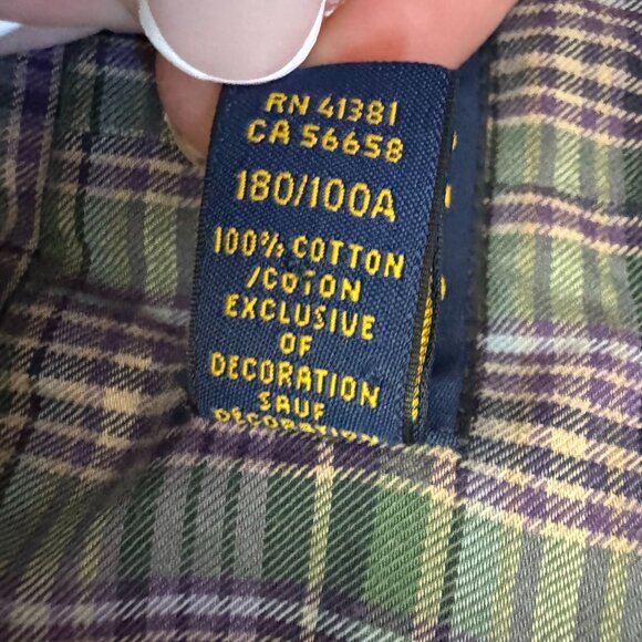 Polo Ralph Lauren Mens Plaid Button‎ Down Shirt Size L Green Long Sleeve Pony - Picture 4 of 7